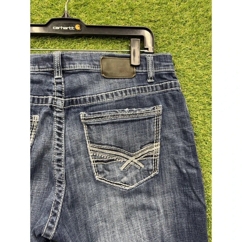 BKE Jeans Mens 36 R Tyler Straight Leg Dark Wash Buckle Stretch Denim Y2K Casual